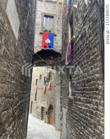 Gubbio city center during the festa dei Ceri Gubbio city center during the festa dei Ceri 115580670