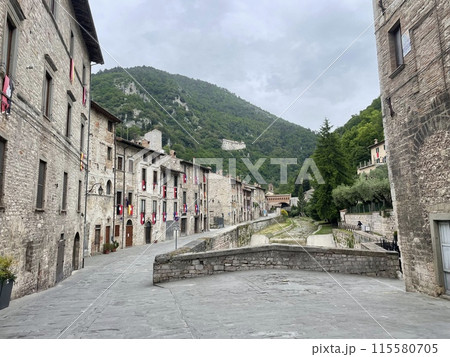 Gubbio city center during the festa dei Ceri Gubbio city center during the festa dei Ceri 115580705