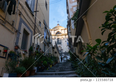 Naples quartieri spagnoli street in the city center  115580718