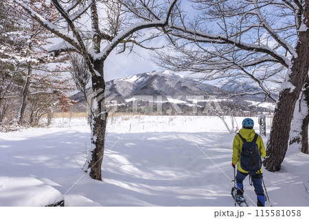 スノーシューで雪の中を歩く 蒜山高原 スノーシューで雪の中を歩く 蒜山高原 115581058