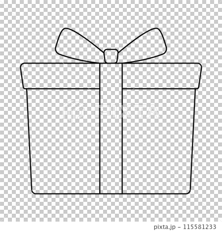 プレゼントボックスの線画イラスト、アイコン素材 115581233