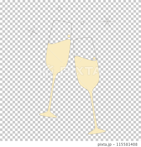 シャンパングラスのイラスト、乾杯、アイコン素材 115581408