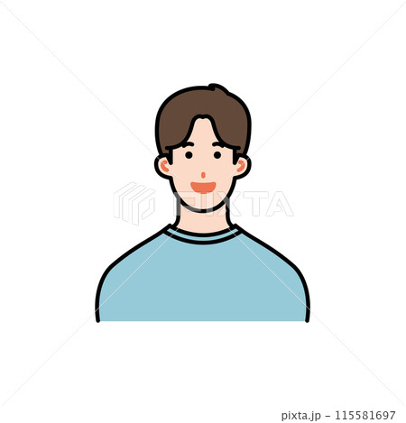 若い男性の笑顔のイラスト 若い男性の笑顔のイラスト 115581697