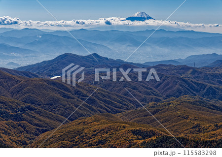 奥秩父・金峰山山頂から見る富士山 奥秩父・金峰山山頂から見る富士山 115583298