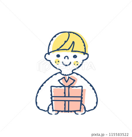 プレゼントの箱を持っている男の子 プレゼントの箱を持っている男の子 115583522