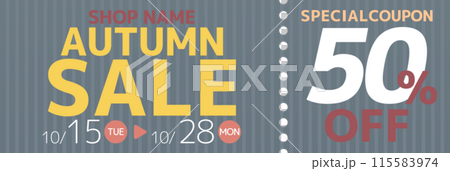 Vector illustration of Autumn sale coupon banner 115583974