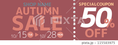 Vector illustration of Autumn sale coupon banner 115583975