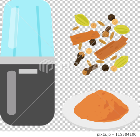 ミルミキサーとホールスパイスとガラムマサラ 115584100