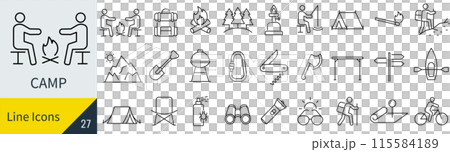 露營圖示集 115584189