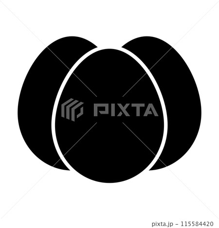 卵のシルエットアイコン 3つ 115584420