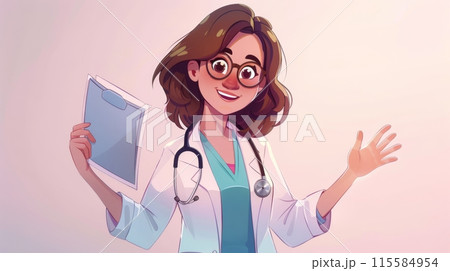 Friendly Female Doctor	 Friendly Female Doctor	 115584954