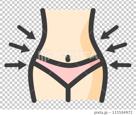 一個飲食健康、腰部健美的女性的插圖 115584972
