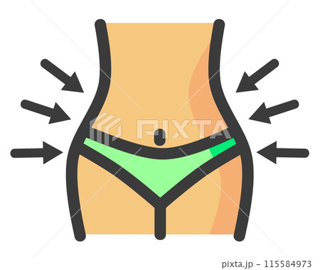 健康的にダイエットしてウエストが引き締まった女性のイラスト 健康的にダイエットしてウエストが引き締まった女性のイラスト 115584973