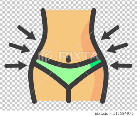 健康的にダイエットしてウエストが引き締まった女性のイラスト 健康的にダイエットしてウエストが引き締まった女性のイラスト 115584973