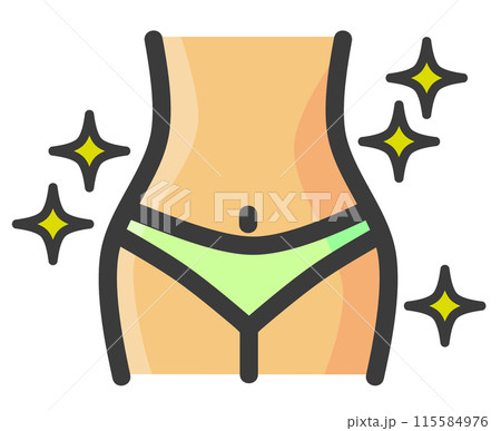 健康的にダイエットしてウエストが引き締まった女性のイラスト 健康的にダイエットしてウエストが引き締まった女性のイラスト 115584976