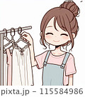 洗濯物を干す女性 115584986