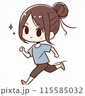 走る女の子のイラスト 115585032