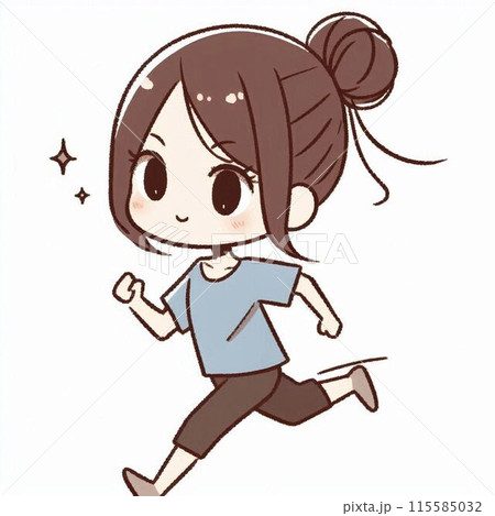 走る女の子のイラスト 115585032