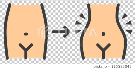 A woman who successfully dieted and lost weight and got a slimmer waist 115585045