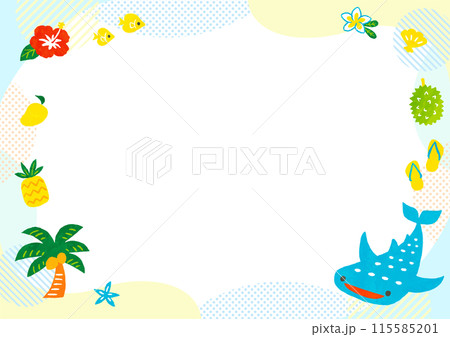 可愛い手書きの南国イラストフレーム 115585201