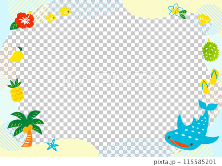 可愛い手書きの南国イラストフレーム 115585201