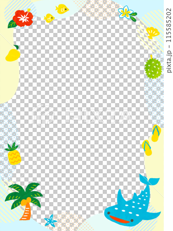 可愛的手寫熱帶插畫框架 可愛的手寫熱帶插畫框架 115585202