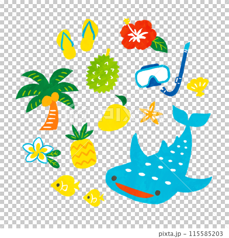 可愛的手繪熱帶插畫集 可愛的手繪熱帶插畫集 115585203