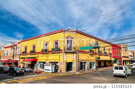 Typical architecture of the old town of Aguascalientes in Mexico 115585523