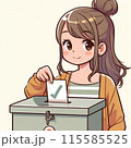 選挙に投票する女性 115585525