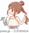 水を飲む女の子 115585624