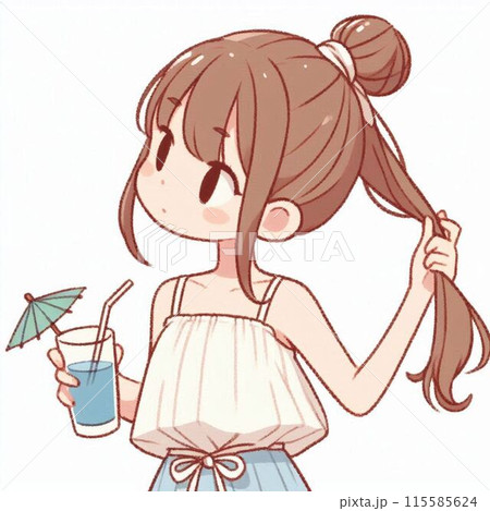 水を飲む女の子 115585624