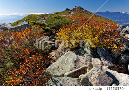 紅葉の金峰山山頂の風景 115585704