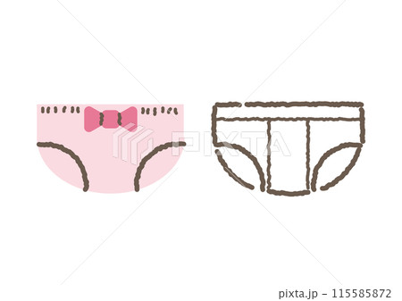 幼児用の男の子のパンツと女の子のパンツのイラストセット 115585872