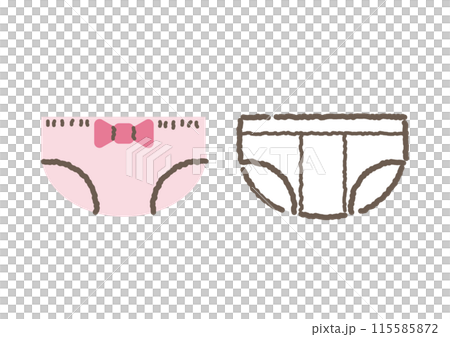 幼児用の男の子のパンツと女の子のパンツのイラストセット 115585872