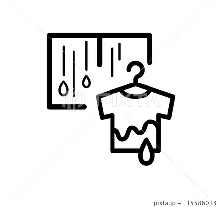 シンプルな部屋干しのイラスト 115586013