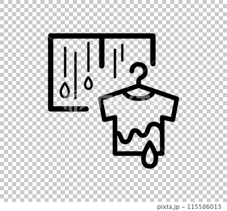 シンプルな部屋干しのイラスト 115586013