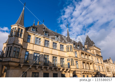 Facade of Luxembourg Grand Ducal Palace, the official residence of the grand duke of Luxembourg 115586057