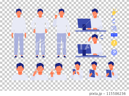 Casual man problem solving illustration problem solving 115586236