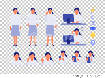 カジュアルな女性の問題解決のイラスト　問題解決 115586243