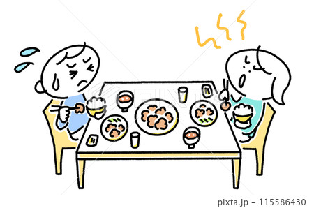 食事中に夫に怒鳴る妻　モラハラ　DV 暴言　夫婦 115586430