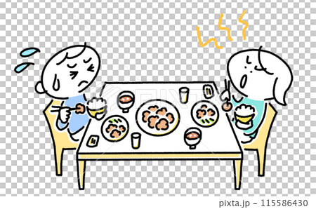 食事中に夫に怒鳴る妻　モラハラ　DV 暴言　夫婦 115586430