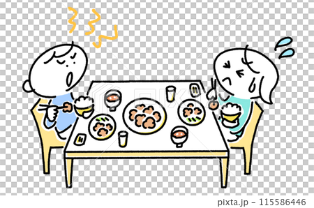 丈夫吃飯時對妻子大喊大叫 精神騷擾 家庭暴力 辱罵性語言 夫妻 115586446