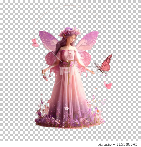 3D fairy with flowers のイラスト素材 [115586543] - PIXTA