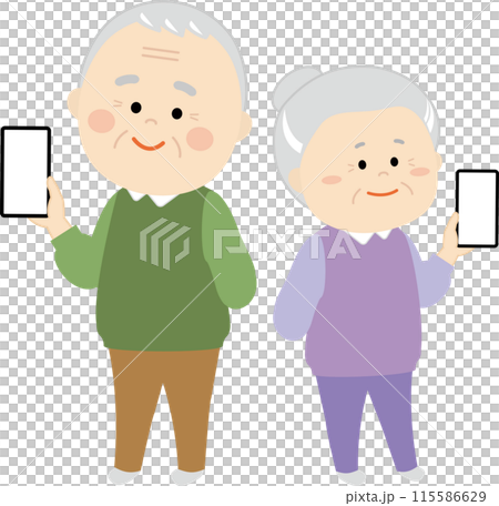 Senior with smartphone 115586629