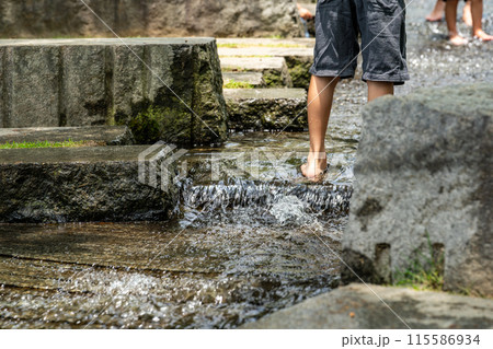 水遊びをする子供 水遊びをする子供 115586934
