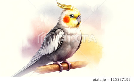 やさしい雰囲気のオカメインコ 115587195