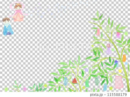 七夕裝飾背景手繪水彩 115588179