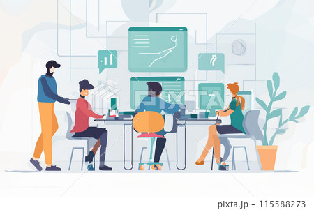 テレワークで会議するビジネスパーソン 115588273