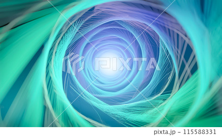 CG背景イラスト　青と緑の光のトンネル 115588331