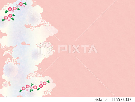 背景素材-和柄朝顔2022-32テク 背景素材-和柄朝顔2022-32テク 115588332